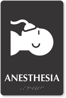 Anesthesia TactileTouch Braille Hospital Sign