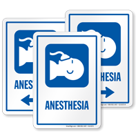 Anesthesia Sign with Patient Receiving Anaesthetic Symbol