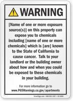 Apartment Exposure Prop 65 Sign