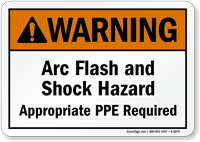 Warning Arc Flash Shock Hazard Sign