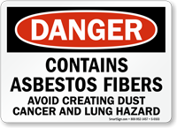 Danger Asbestos Cancer Lung Hazard Sign