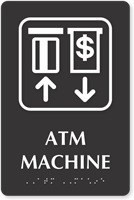 ATM Machine TactileTouch Braille Sign with Graphic