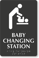 Baby Changing Station TactileTouch Braille Sign