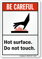 Be Careful Hot Surface Sign