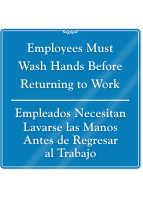 Bilingual Employees Must Wash Hands ShowCase Wall Sign