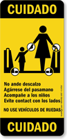 No Ande Descalzo Agárrese del Pasamano Sign