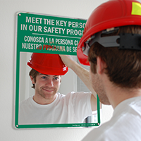 Meet The Key Person Bilingual Mirror Sign