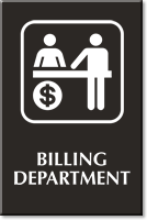 Billing Department Engraved Hospital Sign