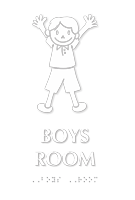 Boys Room Braille Sign With Boy Symbol