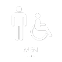 Men Only Bathroom Door Sign with Male Gender Symbol and Text – ADA Sign  Depot