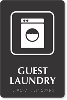 Guest Laundry Symbol TactileTouch™ Sign with Braille