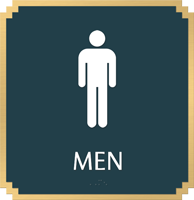 Men, with Graphic and Braille Sign