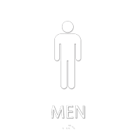 Men, with Graphic and Braille Sign