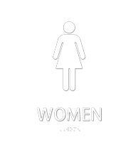 Women, with Graphic and Braille Sign