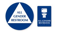 California Wall Door All-Gender Restroom, 2 Signs/Kit