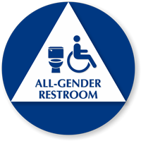 California All-Gender Restroom Sign with Handicap Symbol