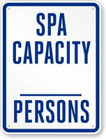 Spa Capacity Sign