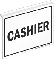 Cashier 2 Sided Z Sign for Ceiling