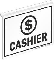 Cashier 2 Sided Z Sign for Ceiling