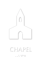 Chapel TactileTouch Braille Sign with Church Symbol