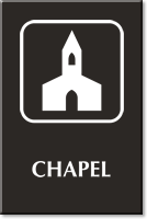 Chapel Engraved Sign with Church Symbol