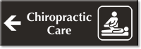 Chiropractic Care Engraved Sign, Therapist, Left Arrow Symbol