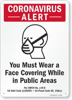 City of Los Angeles Face Covering Notice Sign