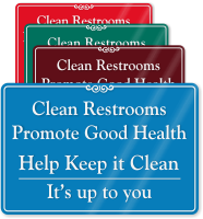 Clean Restrooms Promote Health ShowCase Wall Sign