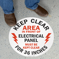 Keep Clear 36 Inches, Electrical Panel Floor Sign