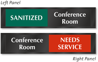 Conference Room Sanitized Needs Service Slider Sign