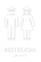 Cowboys And Cowgirls Toilet Or Wc Signs. Gray Icons On Black