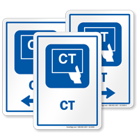 CT Diagnostic Center Sign with Computed Tomography Symbol