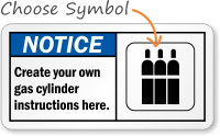 Create Own Gas Cylinder Instructions Notice Sign