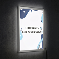 LED Light Box Sign Custom Vertical Snap Frame Kit  2200 LUX Edge Lit Upload Design