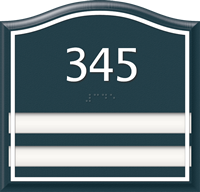 Santera HT Room Number Sign   2 Slot w/Border, 5.75 in. x 6