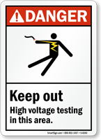 Danger High Voltage Area Sign