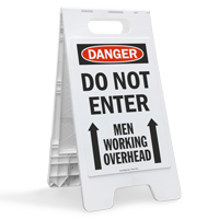 OSHA Danger Men Working Overhead Sign