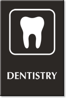 Engraved Dentistry Hospital Sign with Tooth Symbol