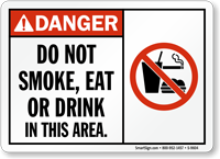 Do Not Smoke Eat Or Drink Sign