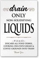 Drain Only Non Solidifying Liquids Airbnb Sign