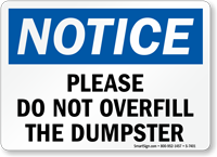 Dumpster Rules Sign