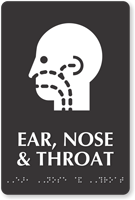 Ear, Nose and Throat Braille Sign, ENT Symbol