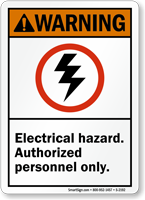 Warning (ANSI) Electrical Hazard Sign