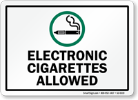 Electronic Cigarettes Allowed Sign With Symbol