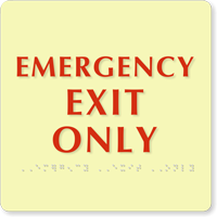 Emergency Exit Only Sign