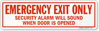 Emergency Exit Only Sign