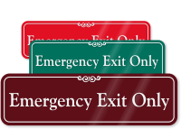 Emergency Exit Only ShowCase™ Wall Sign