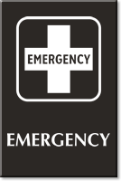 Engraved Emergency Hospital Sign with First Aid Plus Symbol