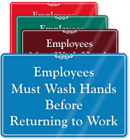 Employees Must Wash Hands ShowCase Wall Sign