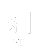 Exit, with Braille Sign